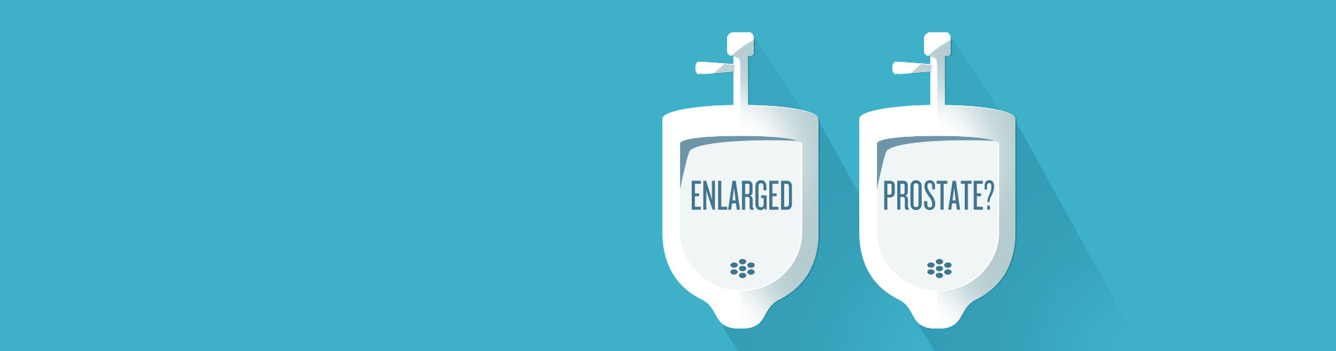 Illustration of urinals with "Enlarge Prostate?" text.