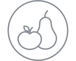 Apple and pear icon.